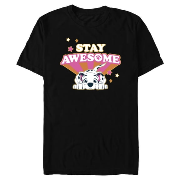 Disney 101 Dalmatians Stay PAWSOME - Short Sleeve Blended T-Shirt for Adults - Customized-Black