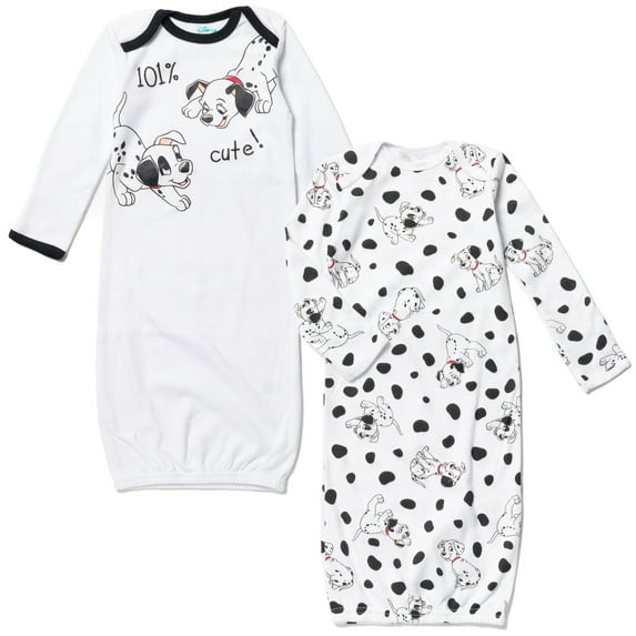 Disney 101 Dalmatians Patch Lucky 2 Pack Long Sleeve Swaddle Sleeper Gowns Newborn