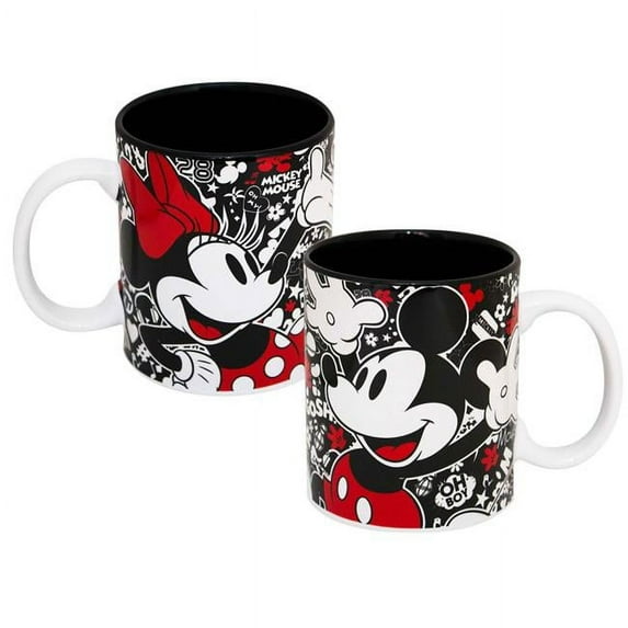 Disney 11 oz Mickey & Minnie Black Ceramic Mug