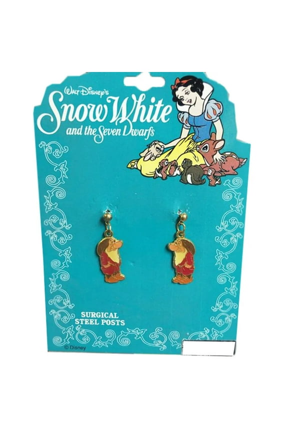 1990s New Old Stock Snow White & the 7 Dwarfs Earrings, Grumpy