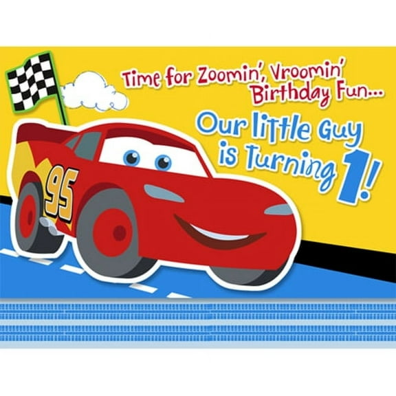 Disney 1st Birthday Cars Invitations