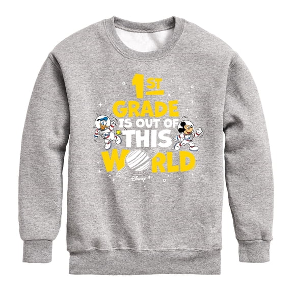Disney - 1st Grade Out Of This World Boys' Graphic Long Sleeve Fleece Sweatshirt