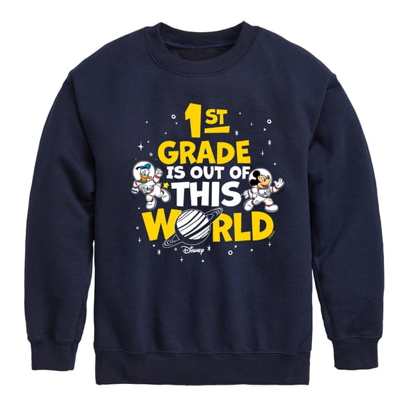 Disney - 1st Grade Out Of This World Boys' Graphic Long Sleeve Fleece Sweatshirt