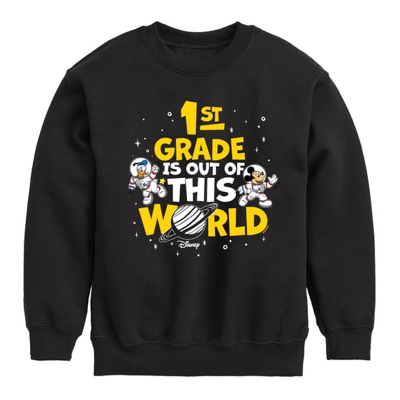 Disney - 1st Grade Out Of This World Boys' Graphic Long Sleeve Fleece Sweatshirt