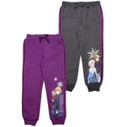 Disney 2-Pack Frozen Joggers Pants, Elsa Joggers for Girls, Kids, and Toddlers
