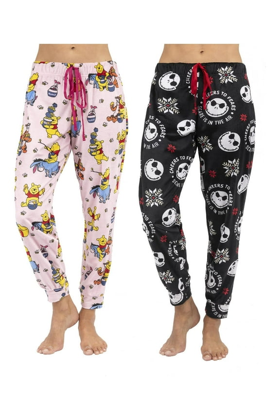 2 Pack Womens Pajama Sleepwear Pants Female, Jack/Pooh, Size: M, Winnie the Pooh
