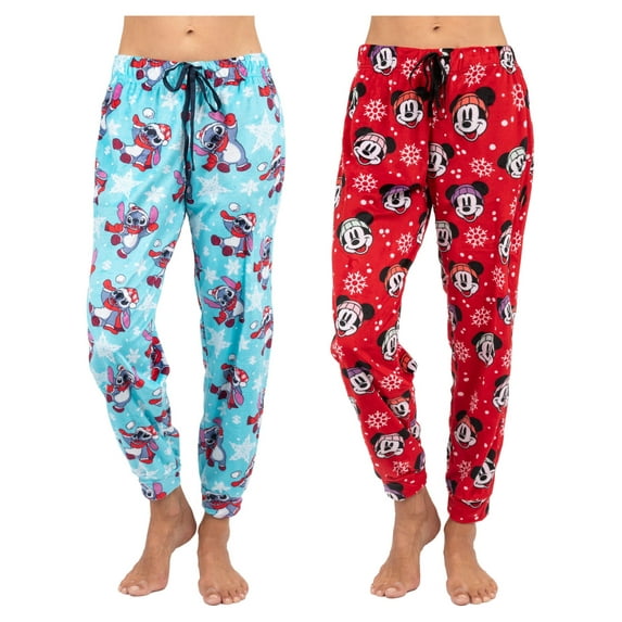 Disney 2 Pack Womens Pajama Sleepwear Pants Female, Mickey/Stitch, Size: M