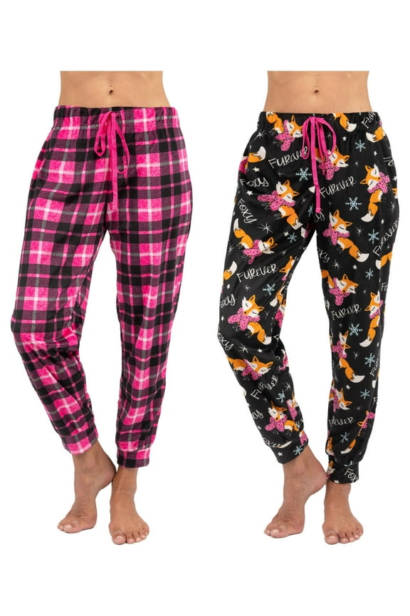Disney 2 Pack Womens Pajama Sleepwear Pants Female, Plaid/Fox, Size: 2X, Prestigez