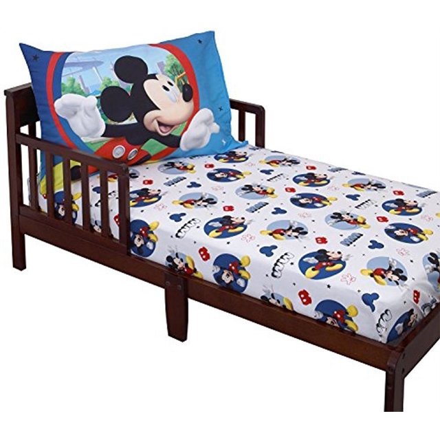 Disney 2Piece Mickey Mouse Toddler Sheet and Pillowcase Set
