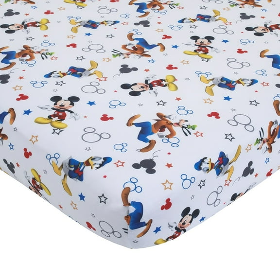 Disney 2-Piece Mickey Mouse Toddler Sheet and Pillowcase, Toddler Bed, Boy, Blue
