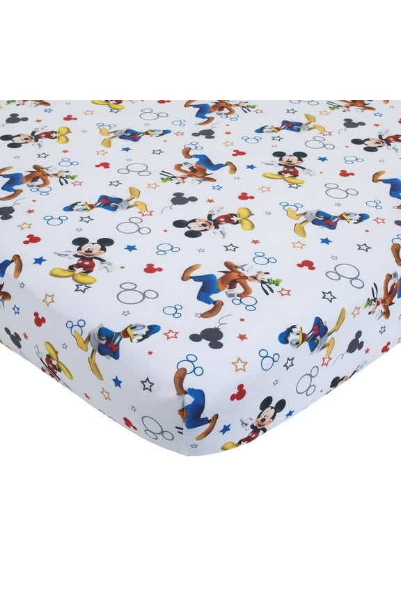 2-Piece Mickey Mouse Toddler Sheet and Pillowcase, Toddler Bed, Boy, Blue