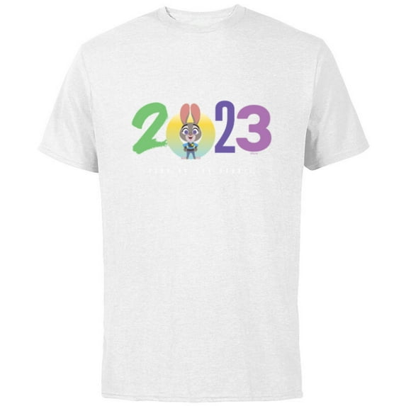 Disney 2023 Year of the Rabbit Zootopia Judy Hopps - Short Sleeve Cotton T-Shirt for Adults - Customized-White