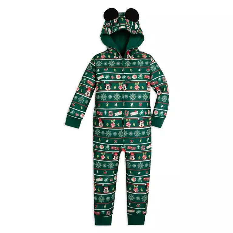 Disney 2024 Holiday Mickey and Minnie Holiday Family Matching One-Piece  Hooded Pajamas (Kids 7/8)