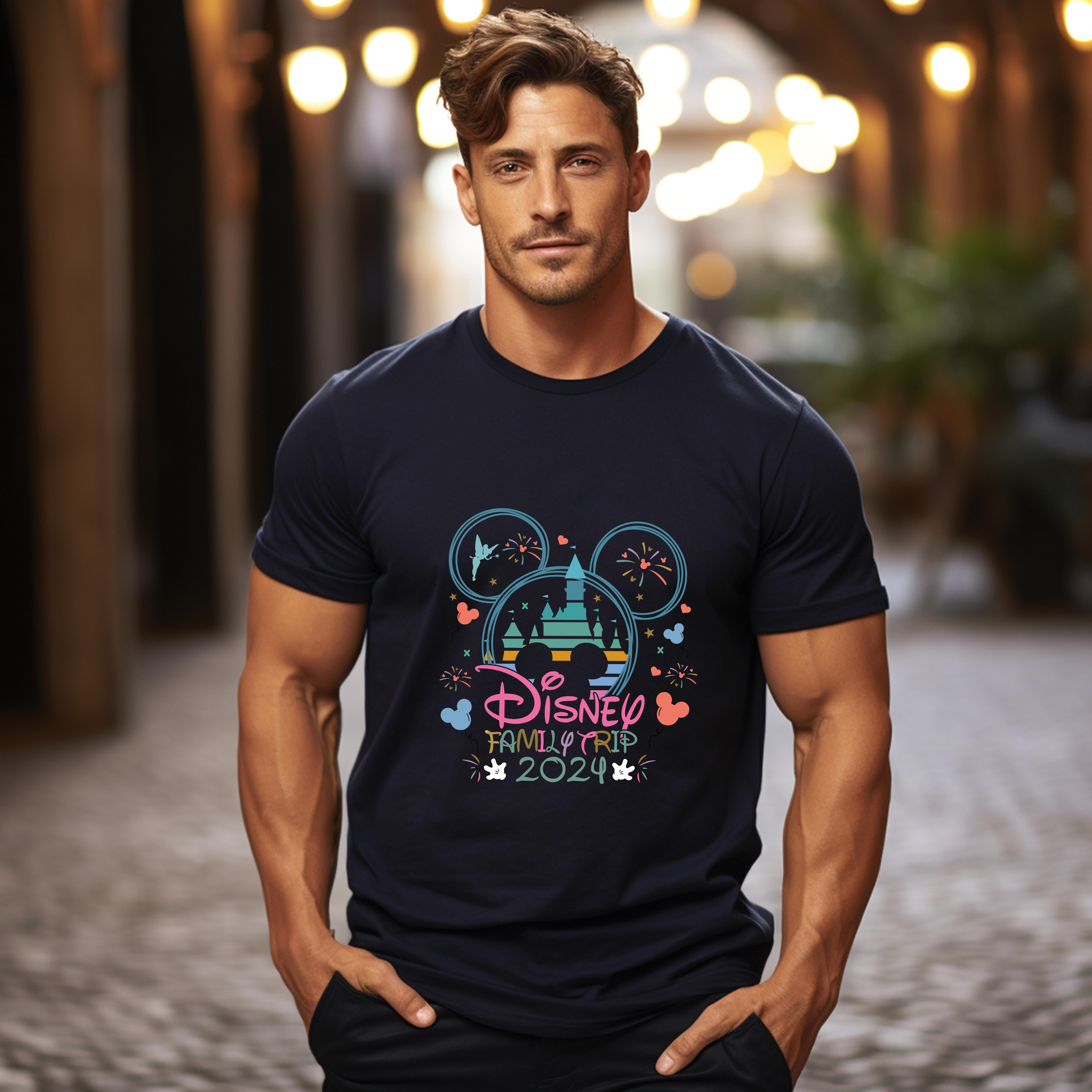 Disney 2024 White Holiday T Shirt Vacation Holiday Unisex Holiday Shirts Reveal Tops Paris Florida Travel T Shirt Matching Family Tops Walmart