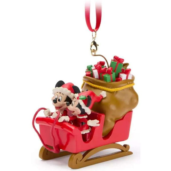 Disney 2025 Holiday Santa Mickey & Minnie in Sleigh Ornament