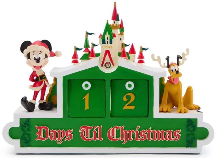 Disney 2025 Holiday Santa Mickey Mouse & Pluto Holiday Fantasyland Castle Countdown Calendar