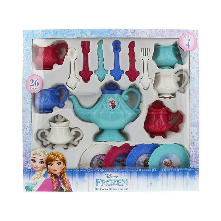 Disney 26 Piece Dinnerwear Plastic Play Tea Set, Multi-color 