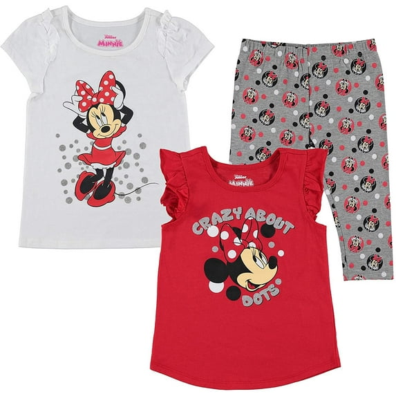 Disney 3-Piece Minnie Mouse Toddler Girls Leggings, T Shirt, & Scrunchie Set
