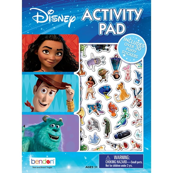 Disney 32-Page Coloring and Activity Book with Puffy Stickers, by Bendon