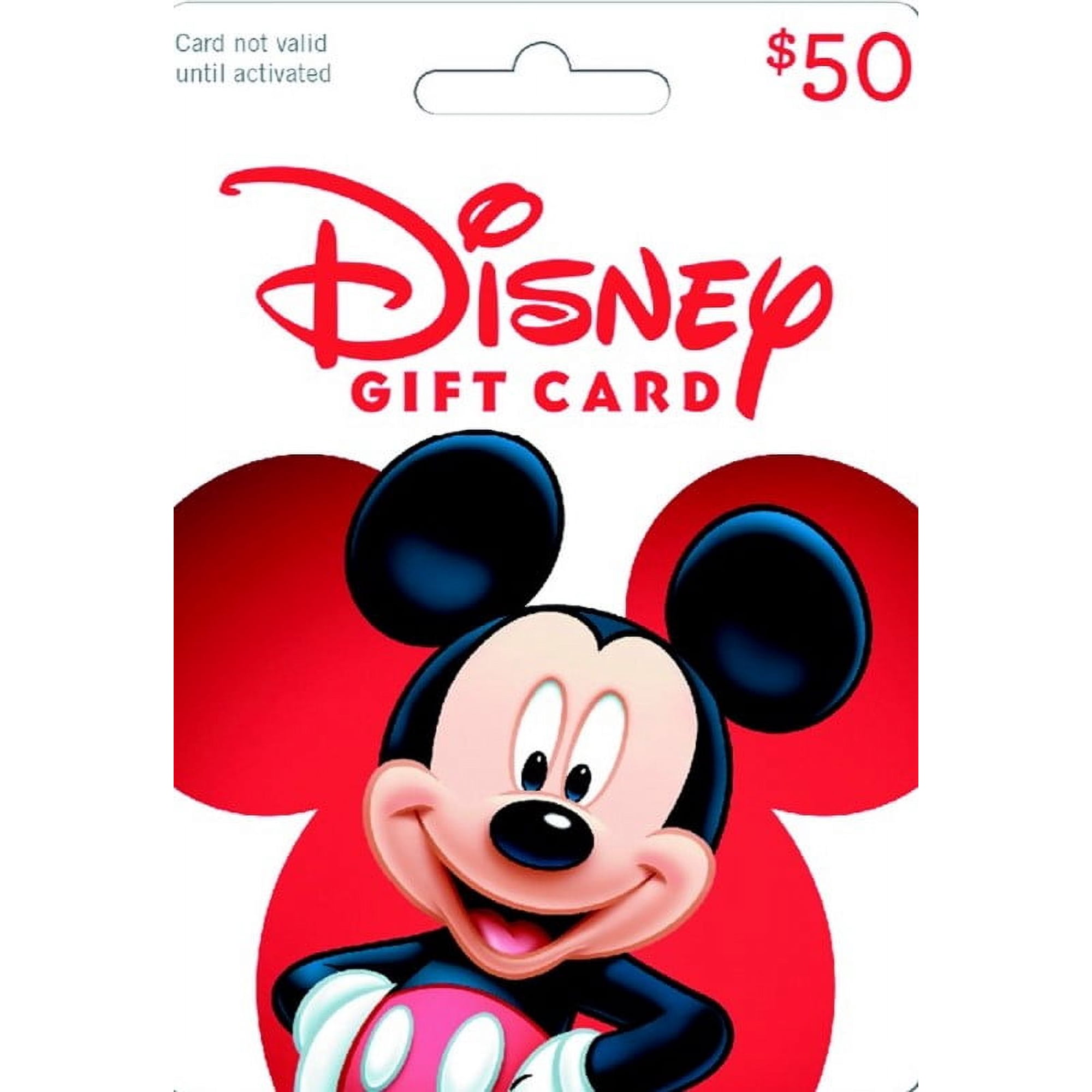 Disney $50 Gift Card Mickey Mouse, Physical