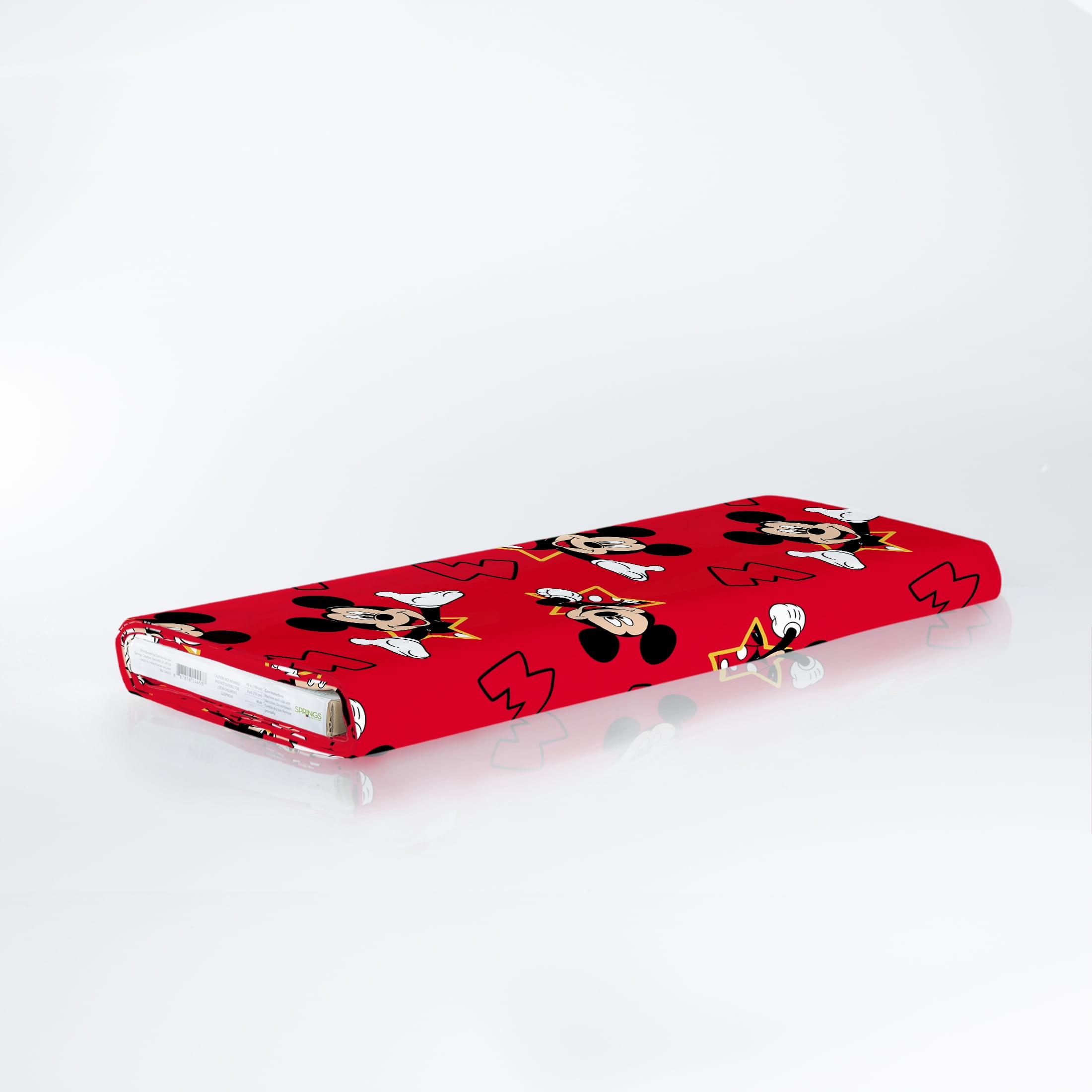 Disney 59" Fleece Mickey Mouse And Stars Sewing & Craft Fabric 8 yd Bolt, Red