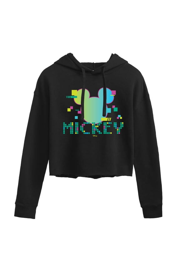 - 8 Bit Mickey Cropped Graphic Hoodie