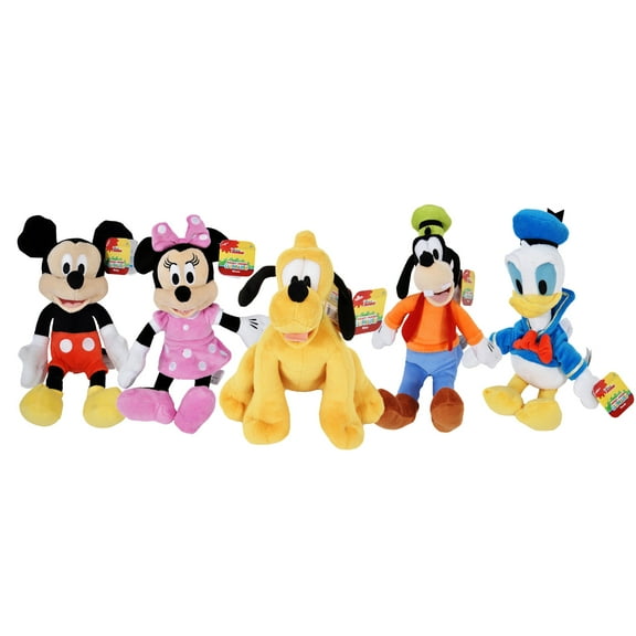 Disney 9" Beanbag Plush Stuffed Dolls 5-Pack Mickey Minnie Donald Pluto Goofy