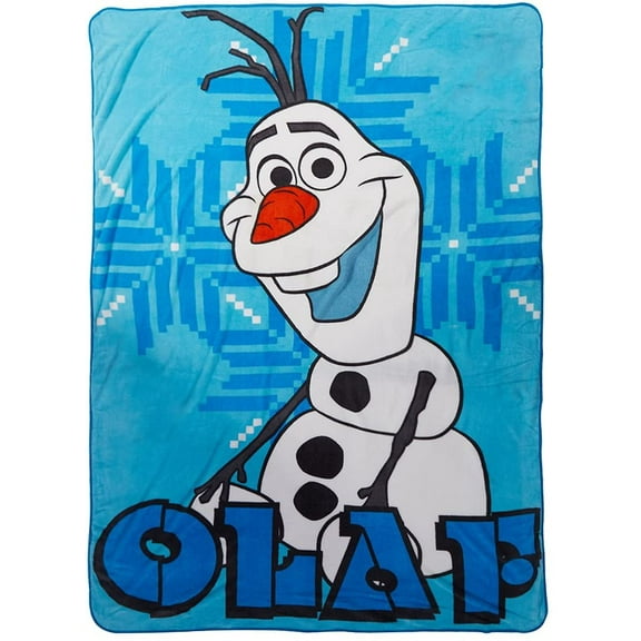 Disney 90inx62in Frozen Olaf Micro Raschel Blanket - Blue