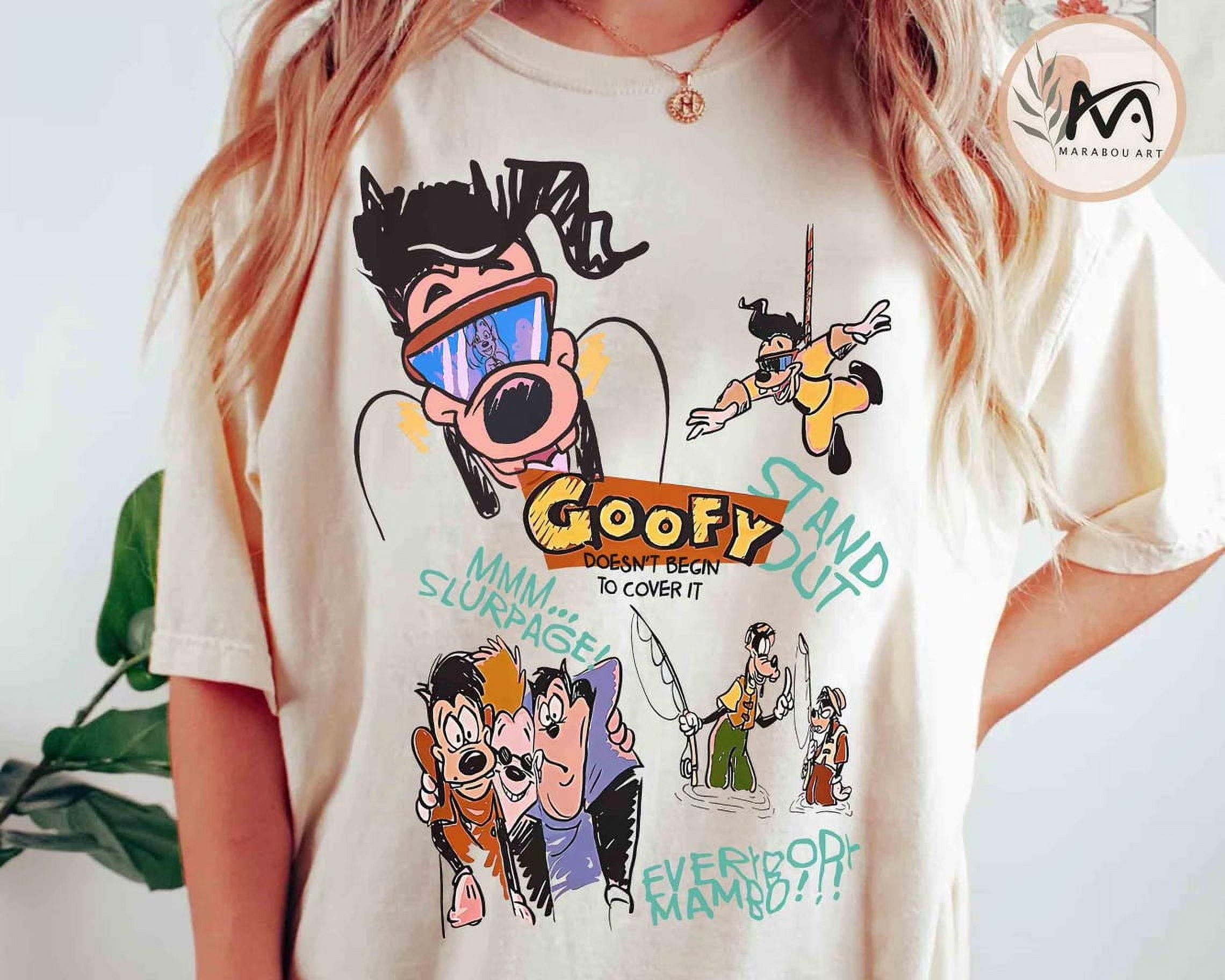 Disney A Goofy Movie Characters Sketch Shirt, Max & Roxanne, Powerline ...