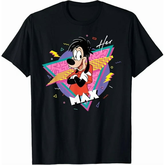Disney A Goofy Movie Retro ’90s Couples Matching Her Max T-Shirt ,Black Color,Size XL