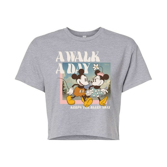 Disney - A Walk A Day - Juniors Cropped Cotton Blend T-Shirt
