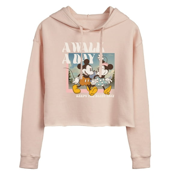 Disney - A Walk A Day - Juniors Cropped Pullover Hoodie