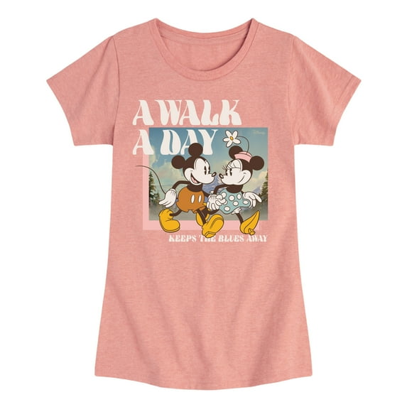 Disney - A Walk A Day - Toddler & Youth Girls Short Sleeve Graphic T-Shirt