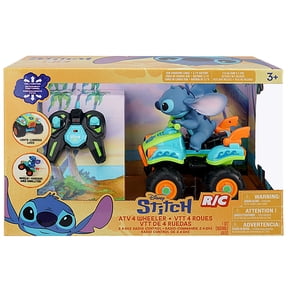 Disney: ATV 4 Wheeler - Stitch - 7.5" R/C Toy Vehicle, Light Up, EZ Pushbutton Remote Control, Wheelies-Spins, Race, Full Function 2.4 GHz, Kids 3+