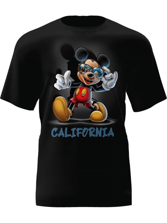Mickey Mouse California Glasses Adult Tee Shirt, XS-2XL (Unisex)