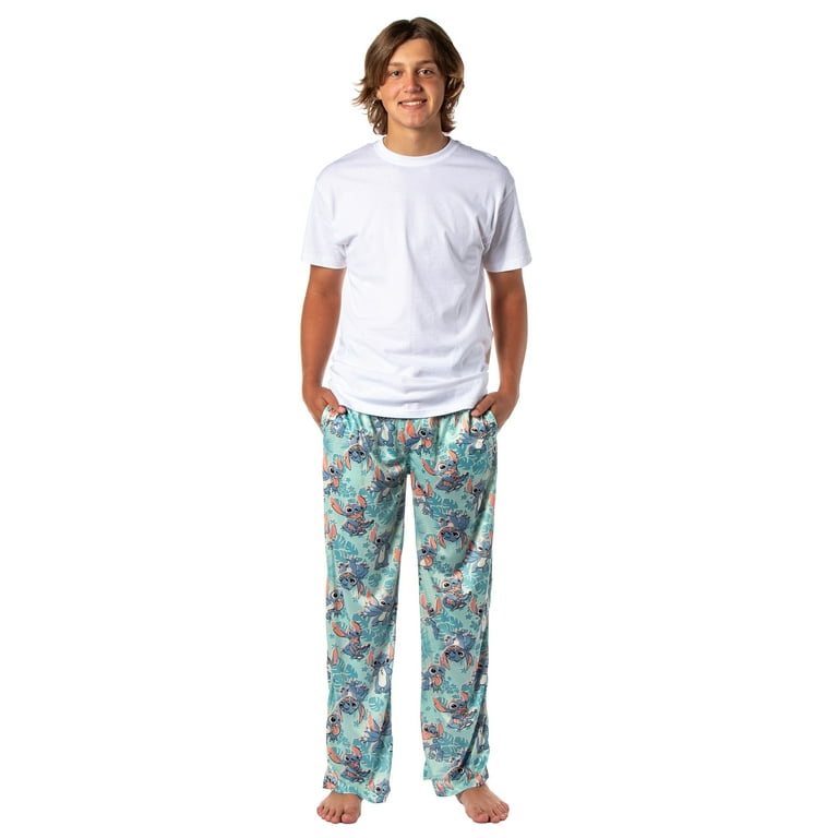 Disney Lilo & Stitch - Pantalones de pijama para adultos con estampado de  hojas tropicales