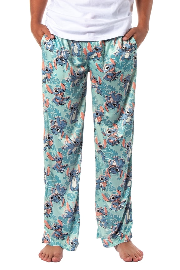 Disney Adult Lilo & Stitch Tropical Leaves Allover Print Sleep Lounge Pajama Pants