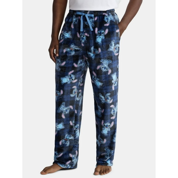 Disney, Adult Men’s, Stitch Superminky Fleece Pajama Sleep Pants, Size S-XL