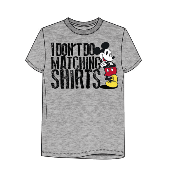 Adult Mickey Mouse " I Don't Do Matching Shirts" Tee