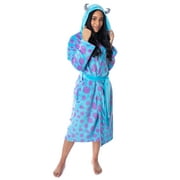 Disney Adult Monsters Inc Sulley Character Hooded Costume Fleece Robe Bathrobe Loungewear