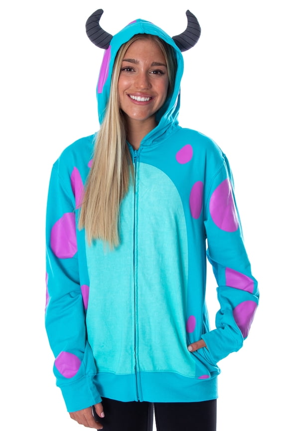 Disney Adult Unisex Monsters Inc. Sulley Character Costume Sweatshirt Zip Hoodie