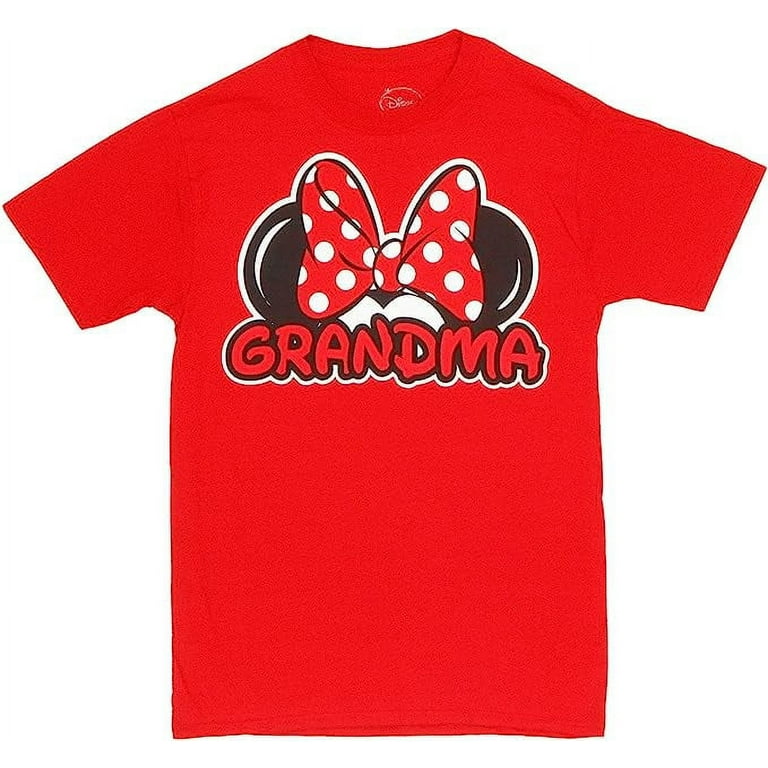 Disney Adults Mickey Mouse Grandma Fan Red Small T-Shirt