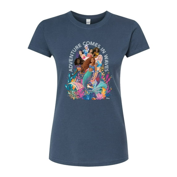 Disney - Adventure Comes In Waves - Juniors Fitted Graphic T-Shirt