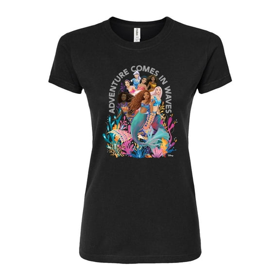 Disney - Adventure Comes In Waves - Juniors Fitted Graphic T-Shirt
