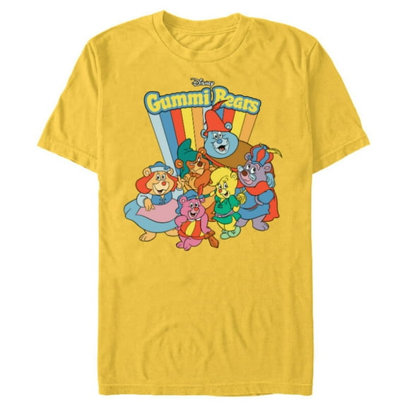 Disney Adventures of the Gummi Bears Retro - Short Sleeve Blended T-Shirt for Adults -Customized-Yellow