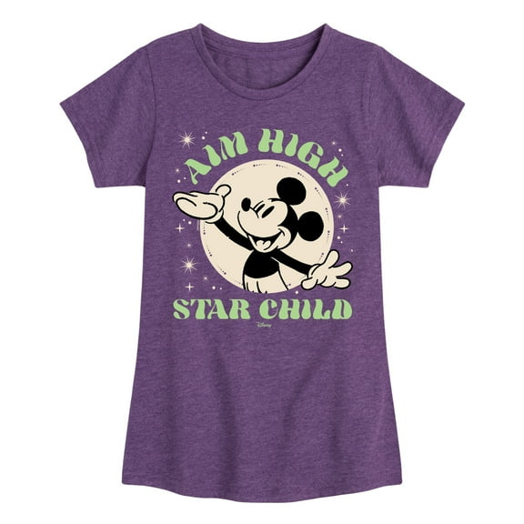 Disney - Aim High Star Child - Toddler & Youth Girls Short Sleeve Graphic T-Shirt