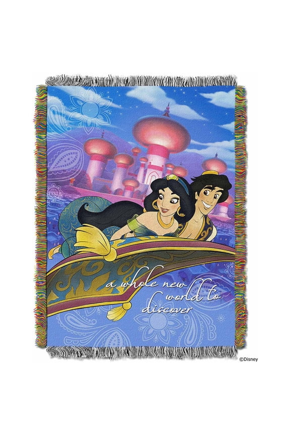 Disney Aladdin A Whole New World Woven Tapestry Throw Blanket