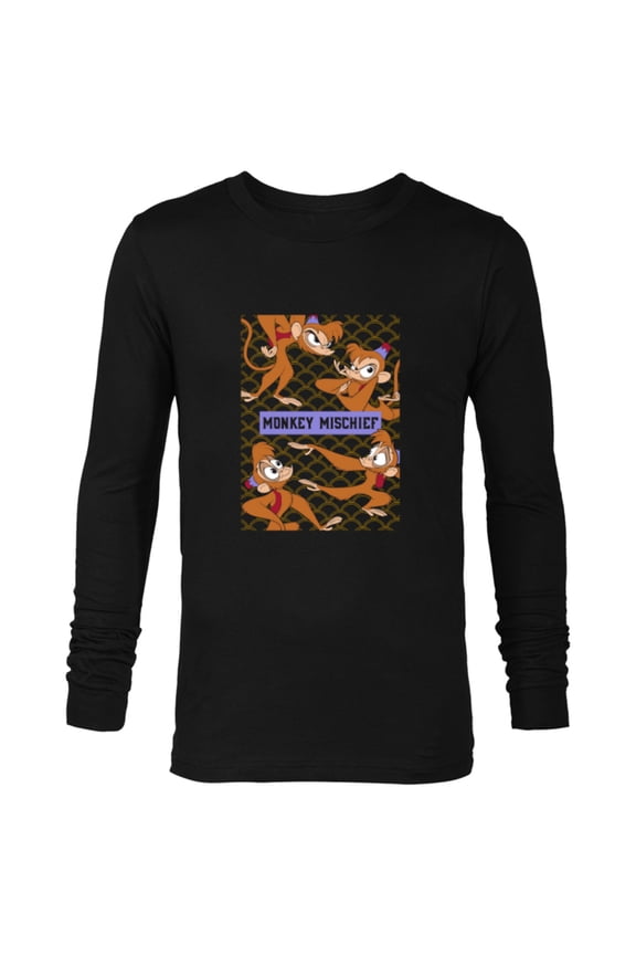 Aladdin Abu Monkey Mischief - Long Sleeve T-Shirt for Men - Customized-Black