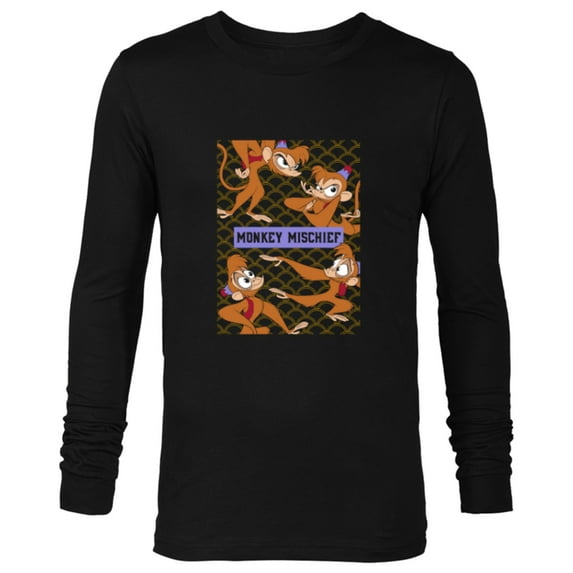 Disney Aladdin Abu Monkey Mischief - Long Sleeve T-Shirt for Men - Customized-Black