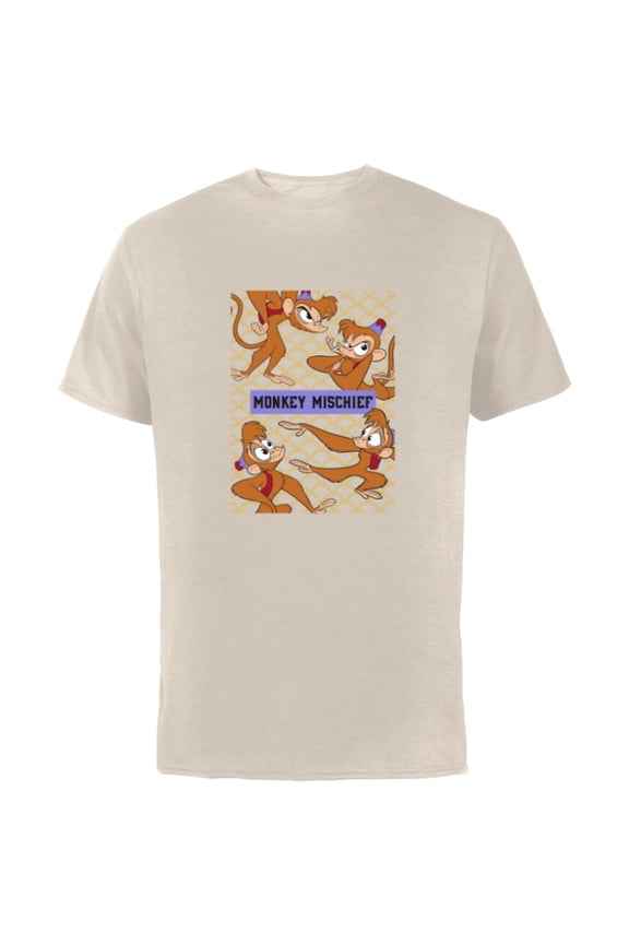 Aladdin Abu Monkey Mischief - Short Sleeve Cotton T-Shirt for Adults - Customized-Natural